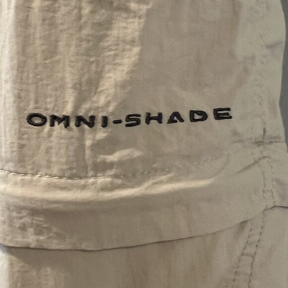 COLUMBIA PFG Pants Mens XL Khaki OMNISHADE Cargo Convertible Hiking Shorts Cargo - Picture 4 of 7